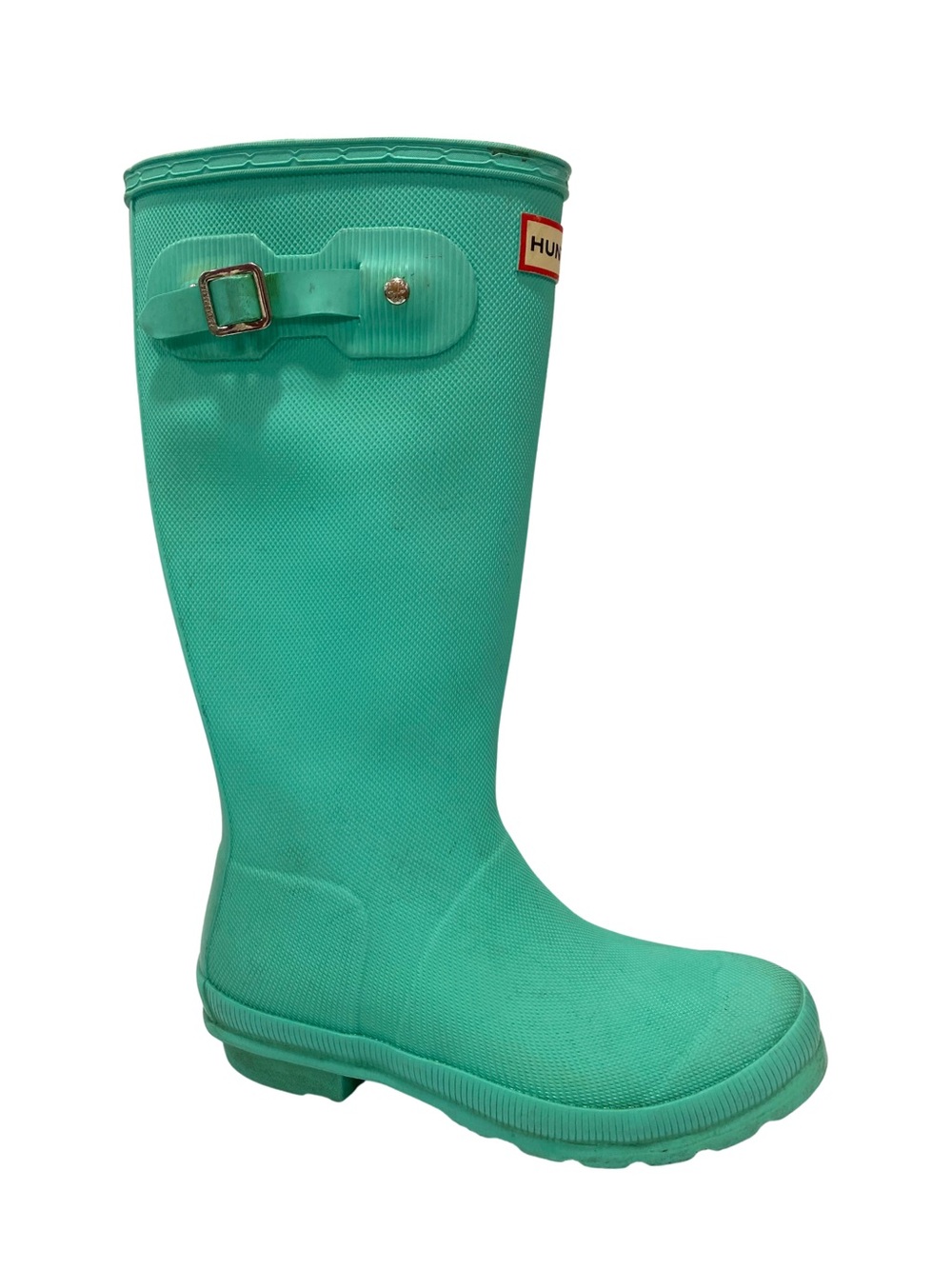 Hunter Original Kids Mint Green Teal Tall Rain Boots Size 5 Girls